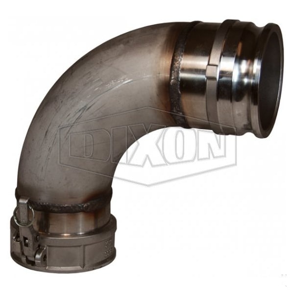 90Deg Cam and Groove Elbow, 6 in, Male Adapter x Female Coupler, 316 SS, Domestic
